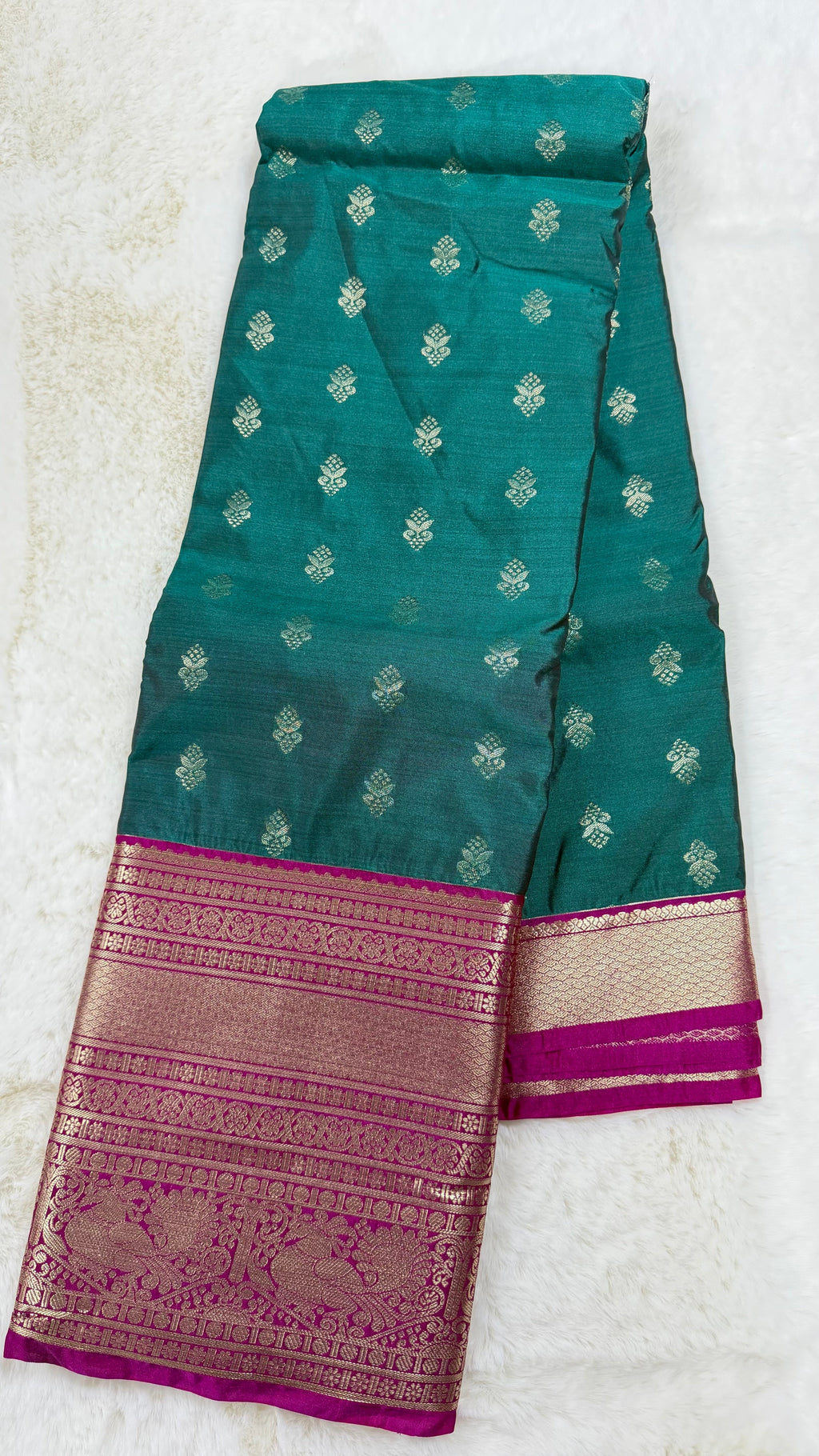 Silk Saree Petrol-Magenta