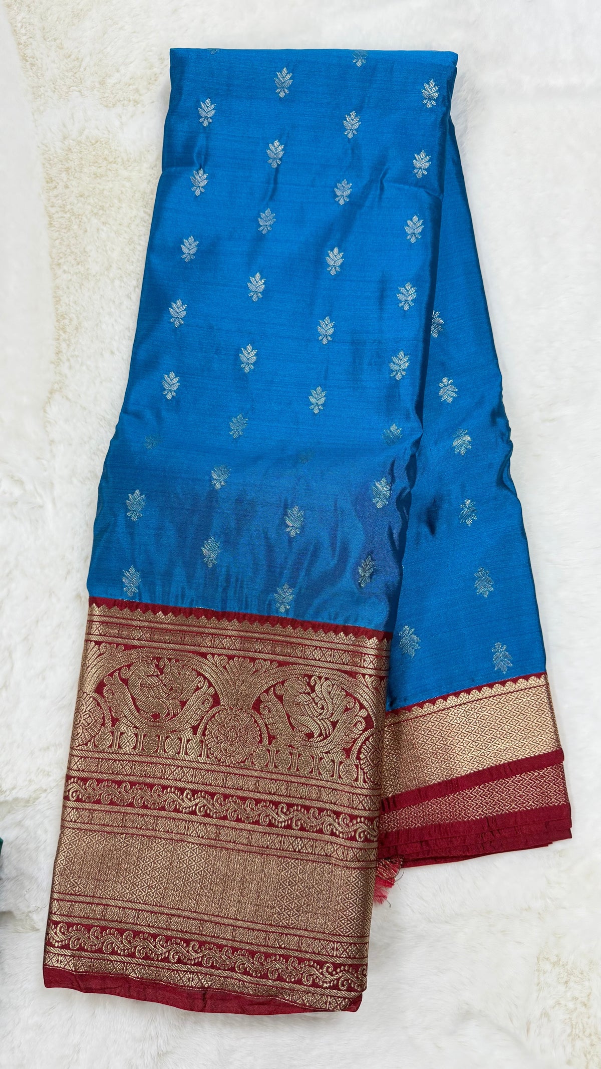 Silk Saree Königsblau-
