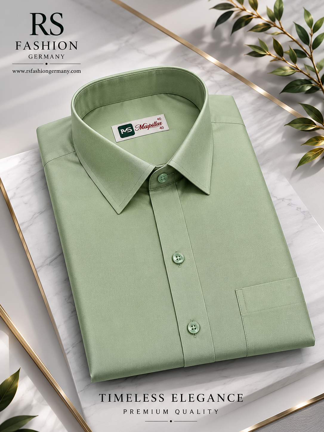 RS heren overhemd – groen (maat 44-XXL)