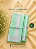 Silk Veshti Schal – Mint/Silber 2 Meter