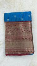 Silk Saree Königsblau-