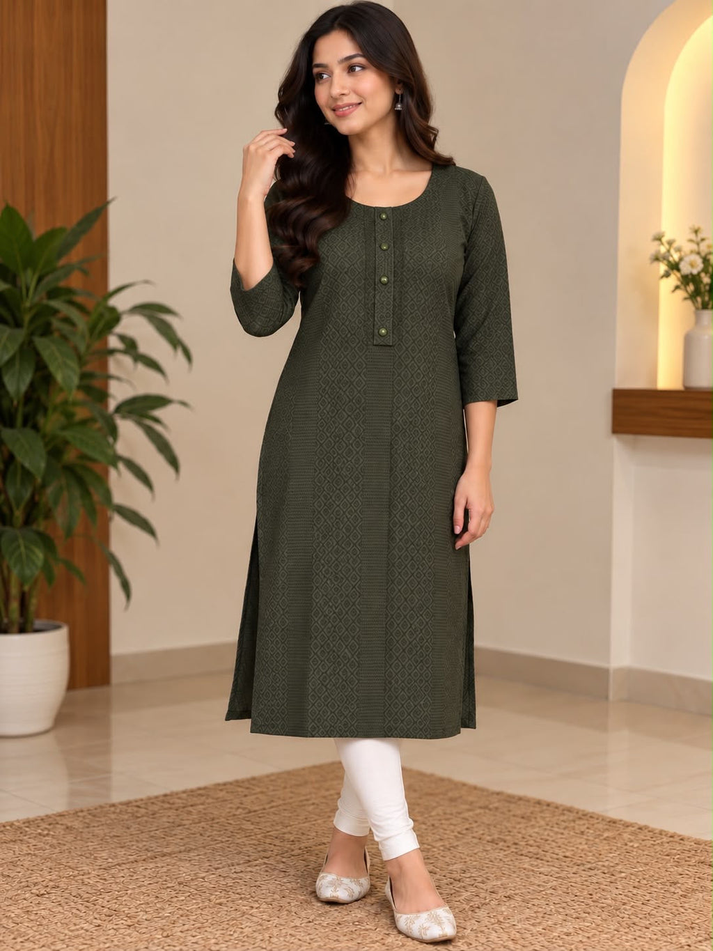 Damen-Kurta in Beere, Vorderansicht
