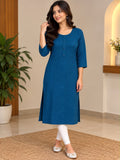 Damen-Kurta in Hellgrau, Vorderansicht