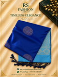 Soft Silk Saree – Blue/Light Blue with Gold