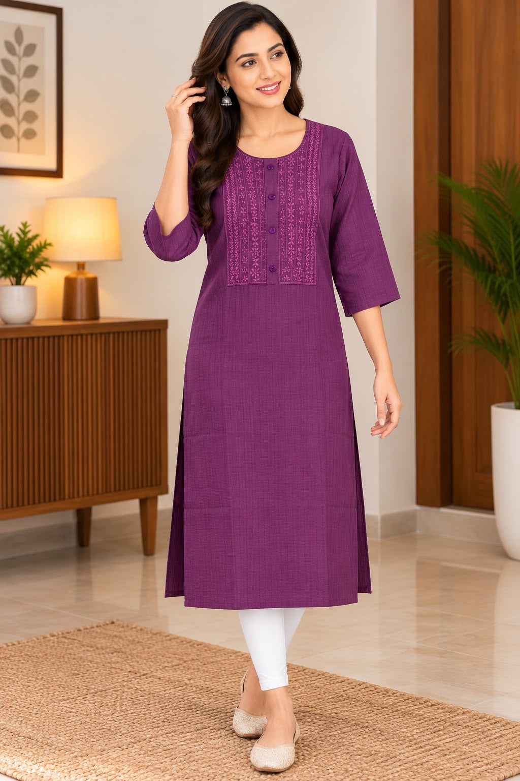 Teal Kurta with Decorative Front – XL