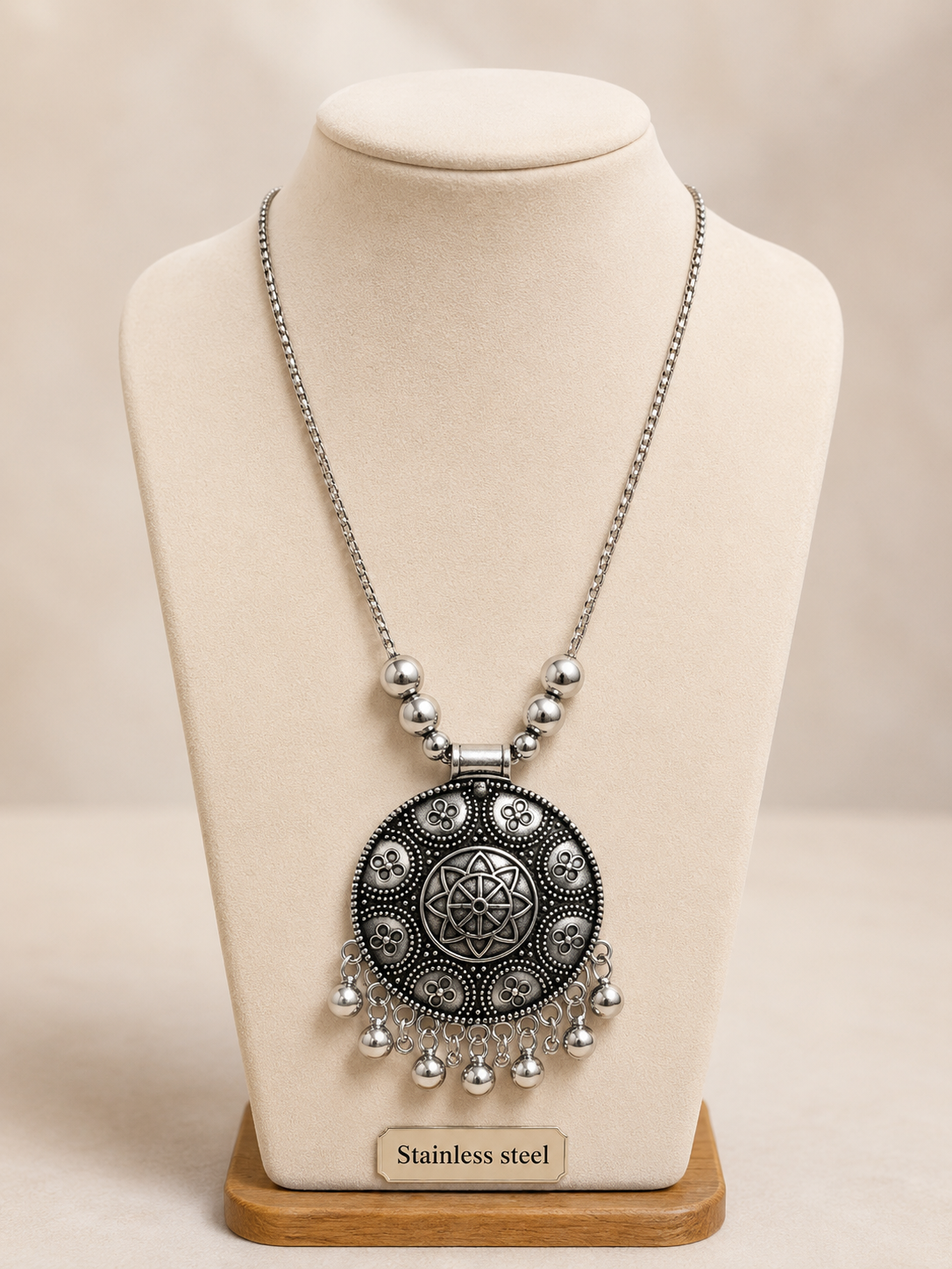 Silver Peacock Necklace – Stainless Steel