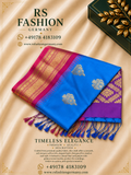 Soft Silk Saree – Blau & Lila
