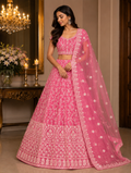 Pink Embroidered Lehenga Set Unstiched blouse