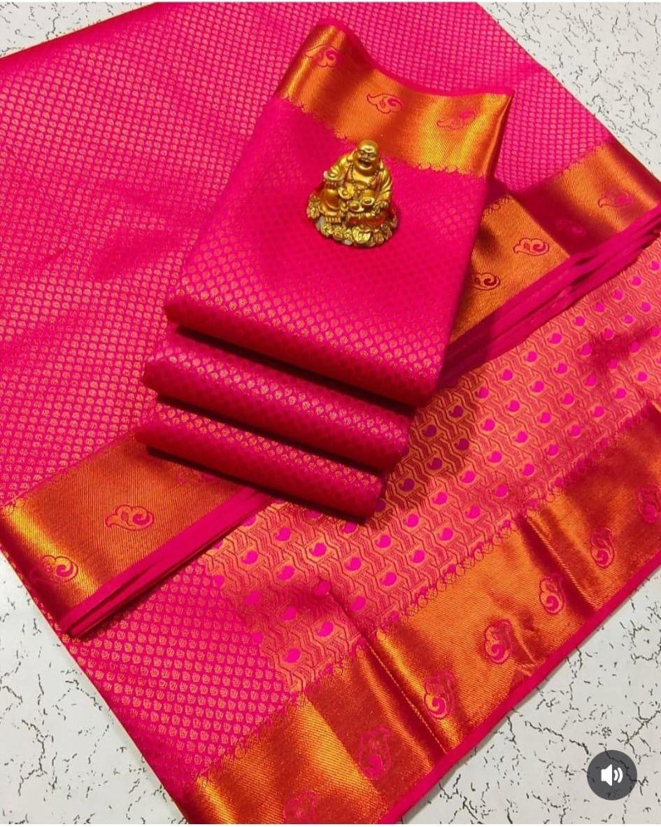 Silk Saree – red with Gold Zari Jaal