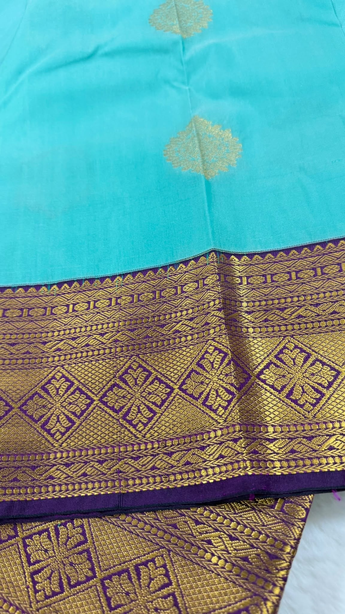 Silk Saree Türkis-Lila