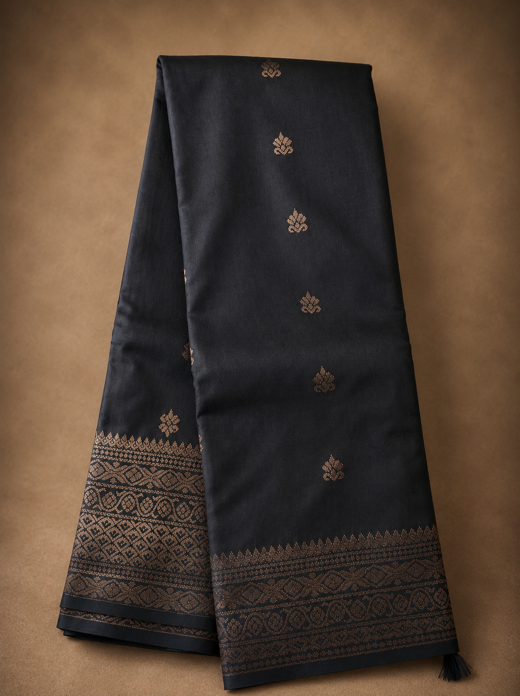 Cotton Soft Silk Saree Schwarz