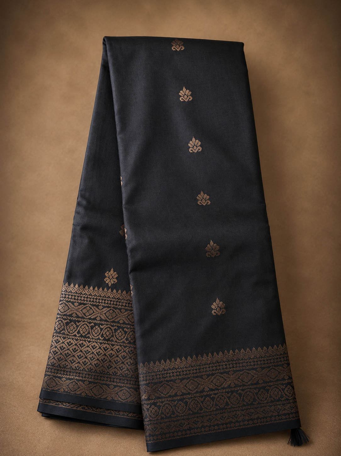 Cotton Soft Silk Saree Schwarz
