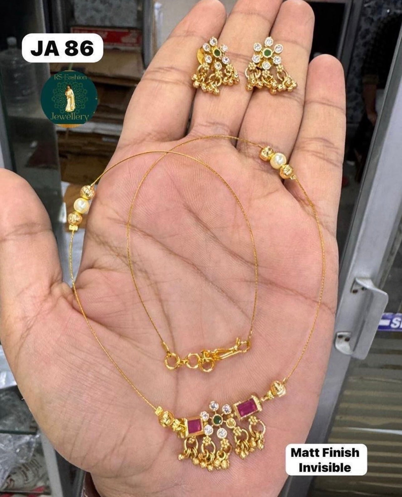 JA 86 – Matt Finish Invisible Necklace Set