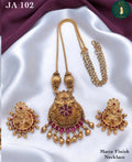 JA 102 Matte Finish Necklace Set – Ruby Red