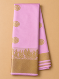 Soft Silk Saree – Pink with Gold Pallaku Design