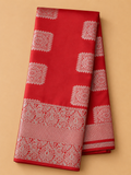Soft Silk Saree – Red with Gold Zari