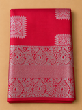 Soft Silk Saree – Red with Gold Zari