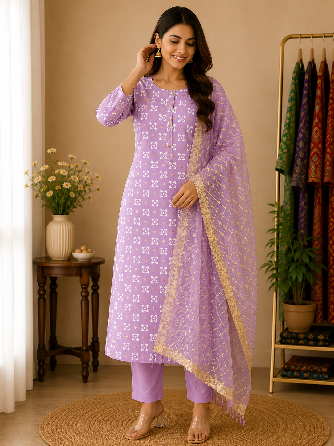Lavender Kurta Set German M size