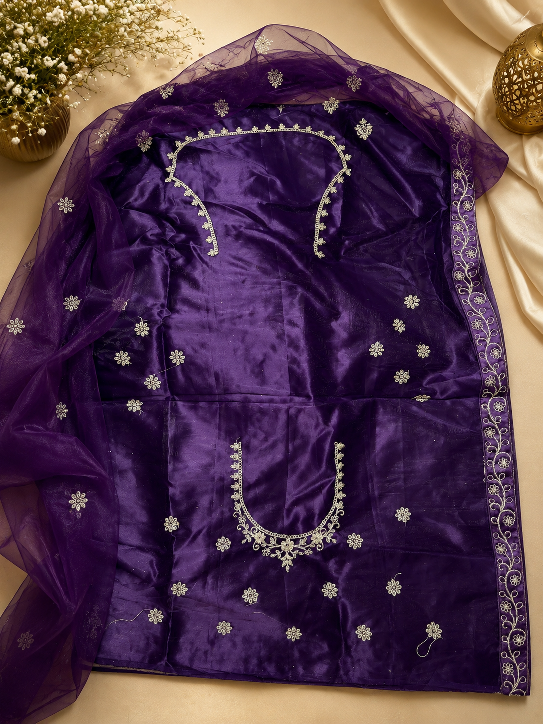 Purple Lehenga Set blouse Unstiched
