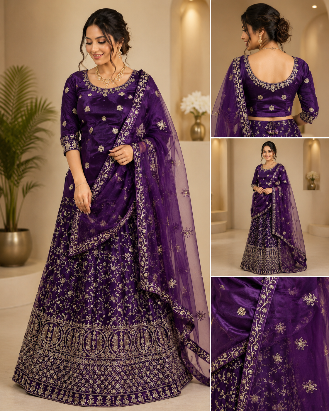 Purple Lehenga Set blouse Unstiched