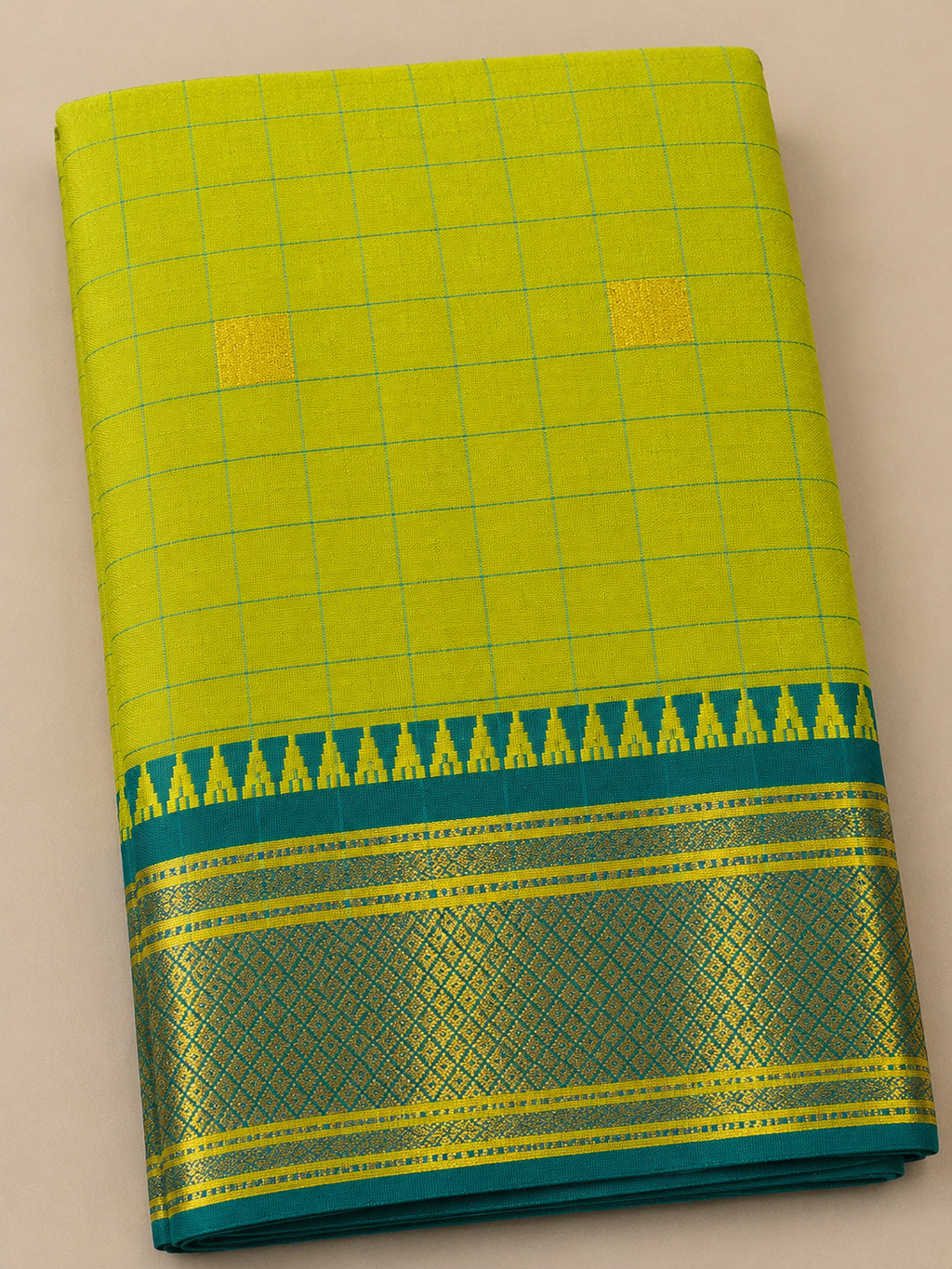 Yellow Green Soft Silk Saree