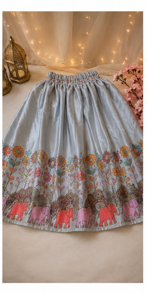 Girls Kids Dress  Print Lehenga Set with Dupatta