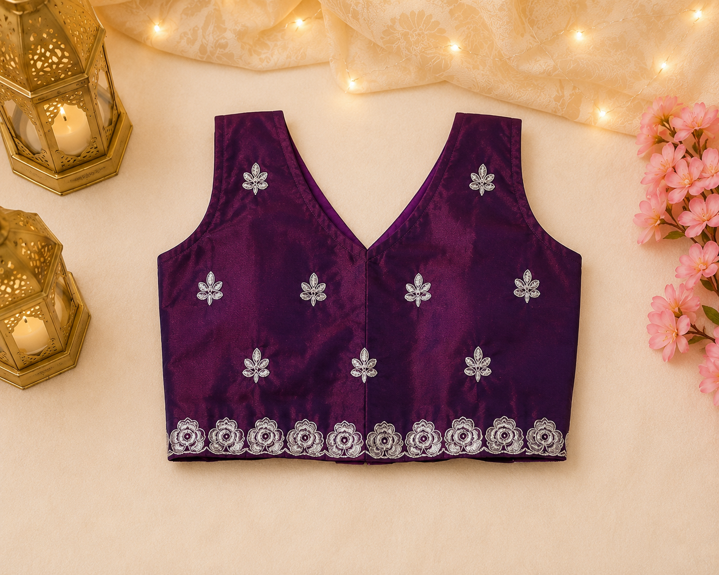Girls kids Dress Purple Embroidered Lehenga Set