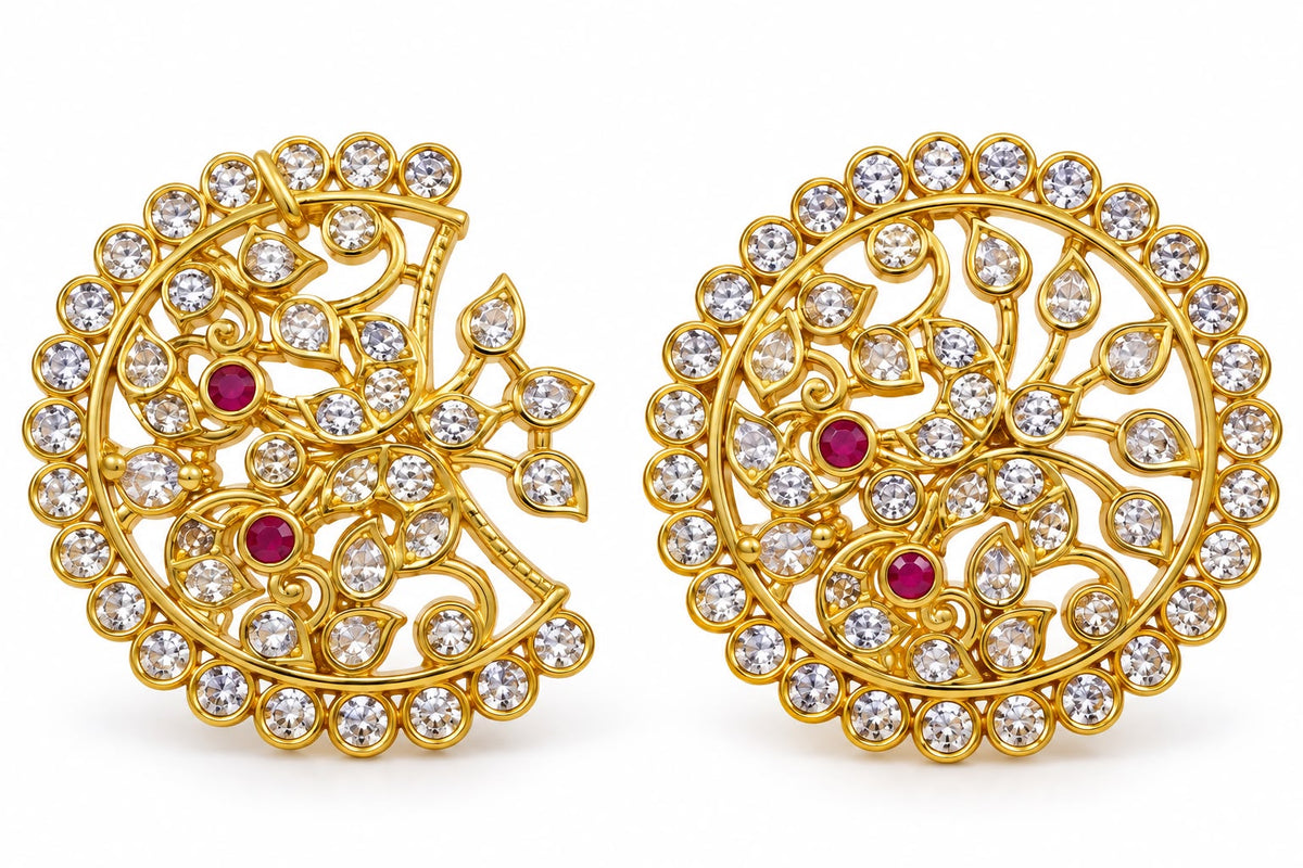 Gold Floral  Hair Wedding Jewellery