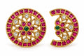 Gold Lotus Hair Jewellery with Ruby & Emerald Stones