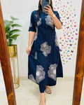 Blue Floral Top M size
