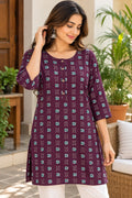 Purple Geometric Print Kurti – XL