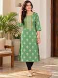 Green Printed Kurta – XL