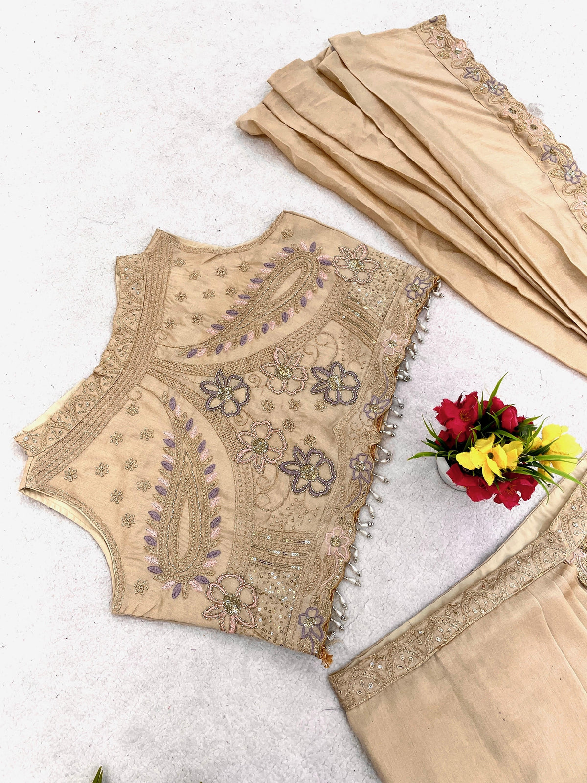 One Minute Saree , free size (Fully Stitched)