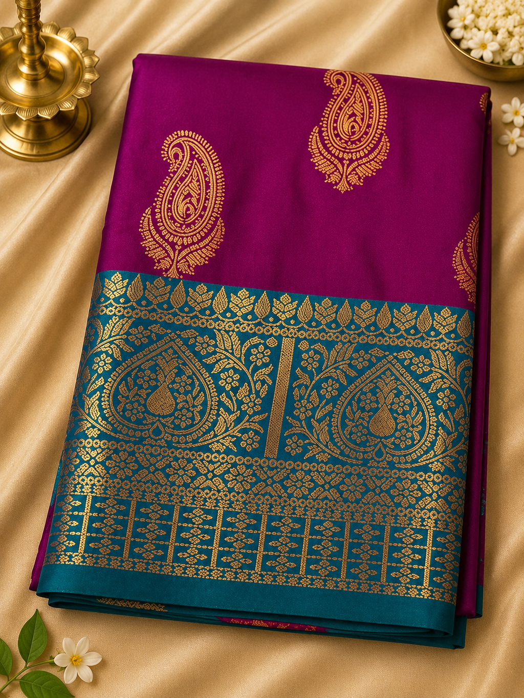 Soft Silk Saree – Paisley Zari Collection