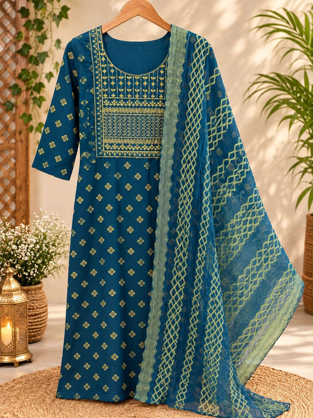 Chudidar / Top – 3er-Set  – Größe S