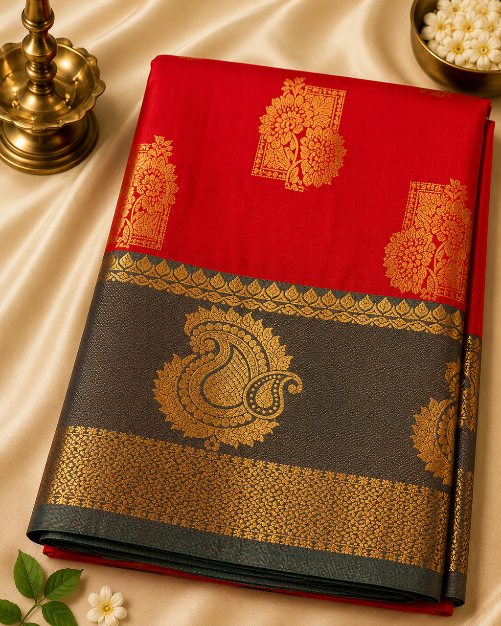 Kanjivaram Silk Saree – Paisley Butta