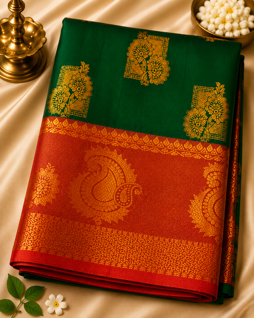 Kanjivaram Silk Saree – Paisley Butta