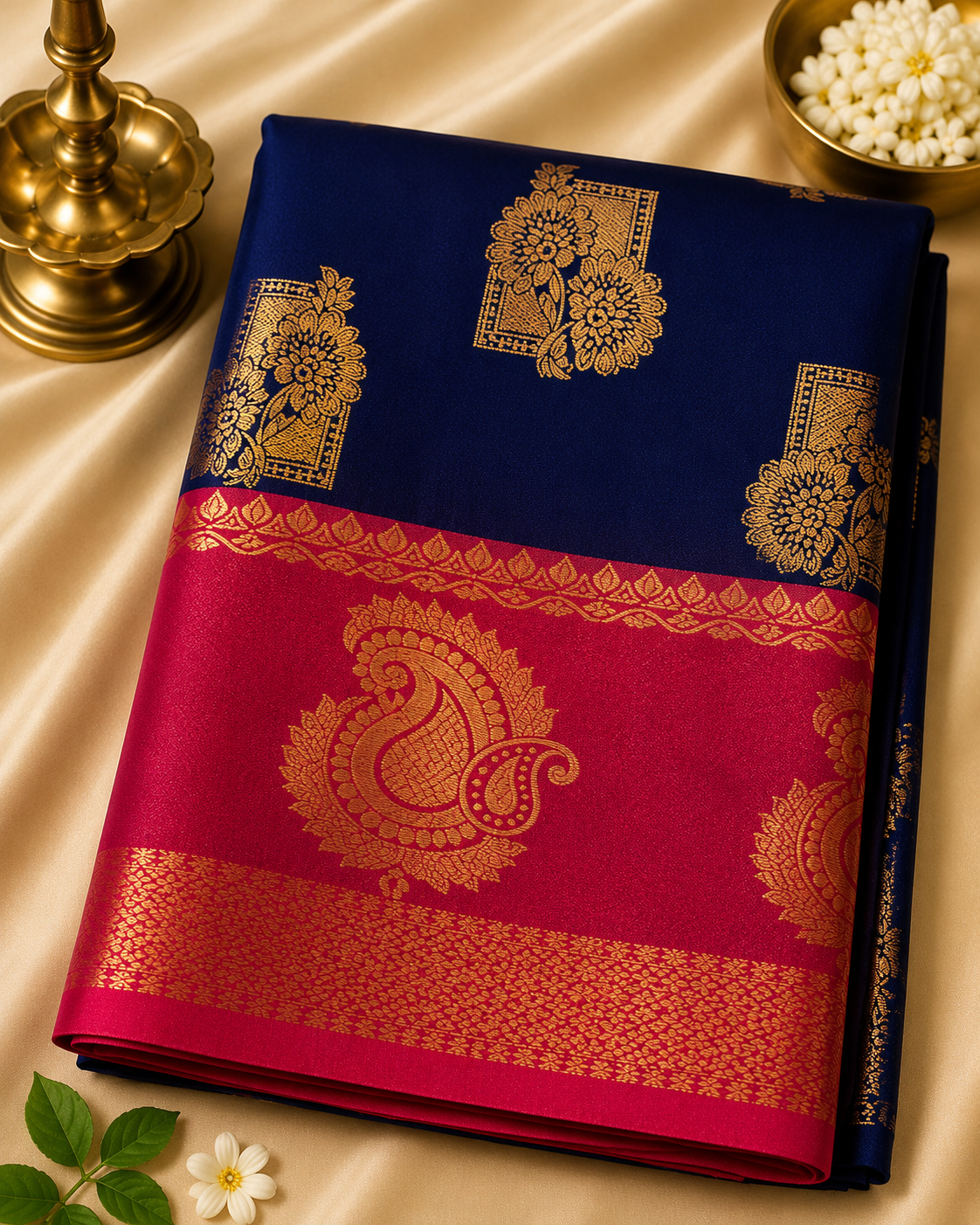 Kanjivaram Silk Saree – Paisley Butta