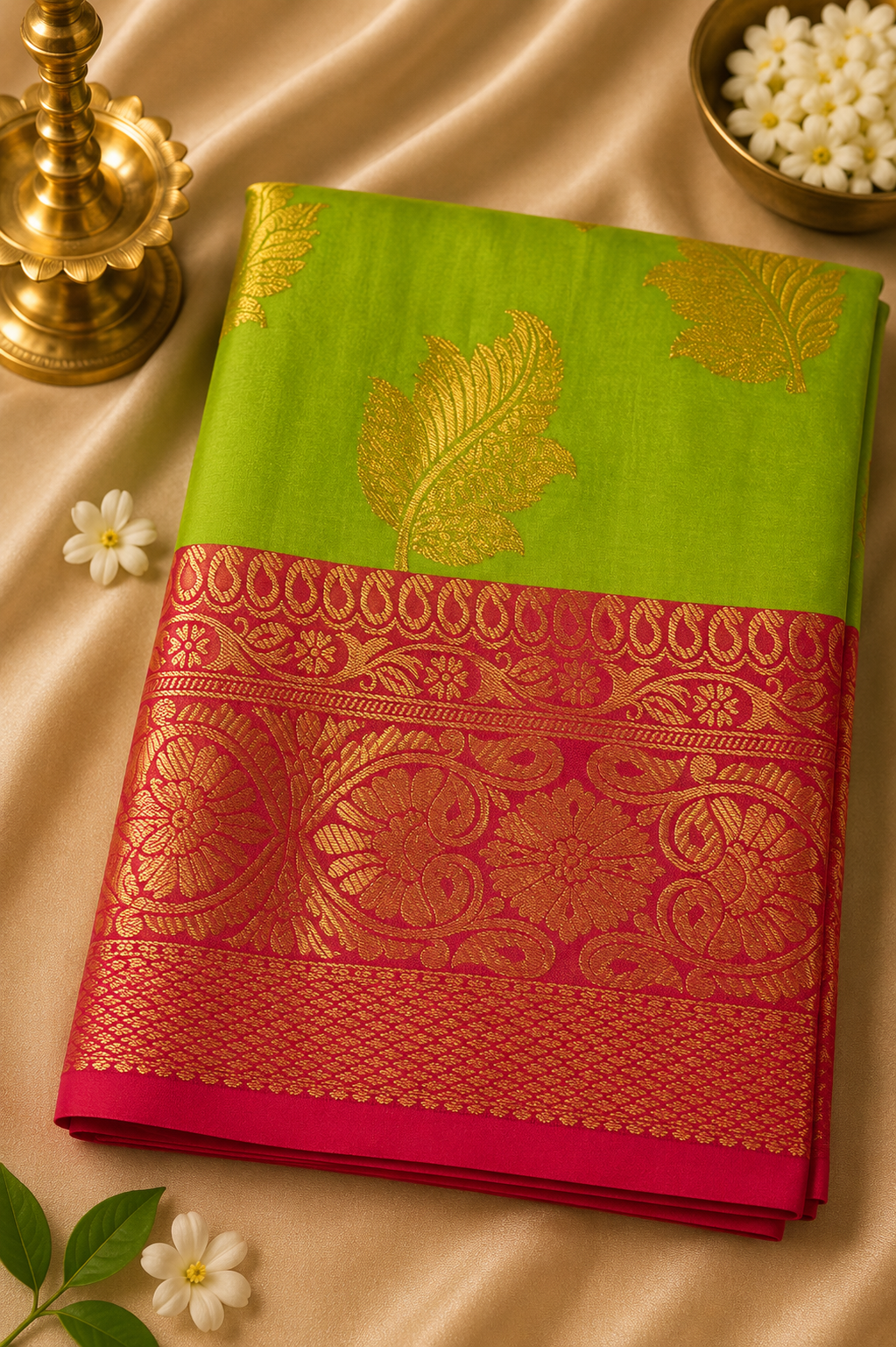 Soft Silk Saree – Royal Blue & Pink