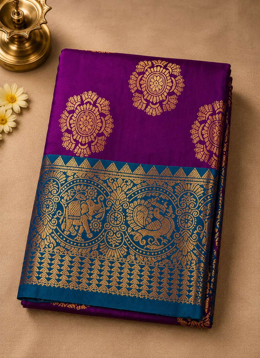 Kanjivaram Silk Saree – Chakra Zari Collection
