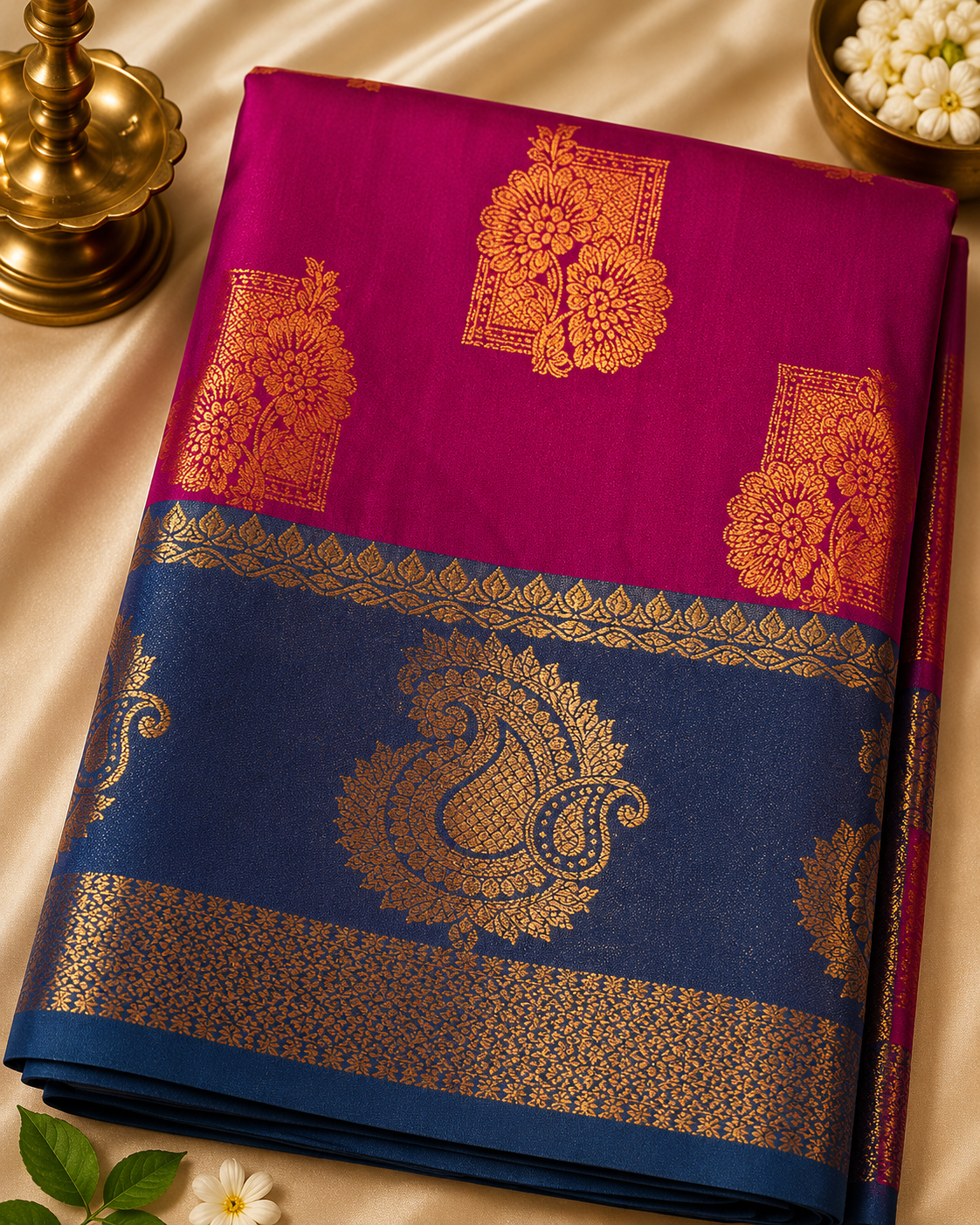 Kanjivaram Silk Saree – Paisley Butta