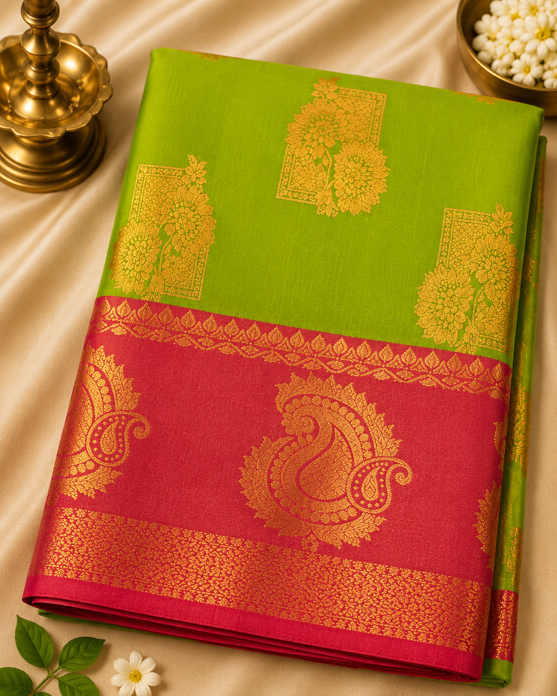 Kanjivaram Silk Saree – Paisley Butta